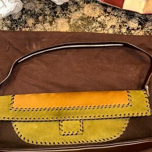 Suede Green Brown Tan Salvatore Ferragmo Handbag